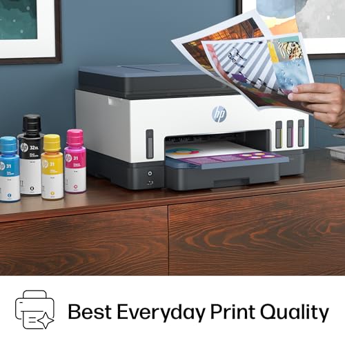 HP Smart Tank 7602 Wireless All-in-One Ink Tank Printer, Scanner, Copier with 2 years of ink included, Best-for-home office, Refillable, AI-enabled (28B98A)