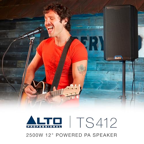 ALTO TS412 2500W 12" Powered PA Speaker with 3 Channel Mixer, Bluetooth Streaming, Wireless Loudspeaker Linking, DSP App