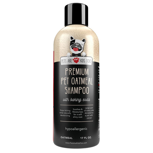 Pets Are Kids Too Oatmeal Dog Shampoo Baking Soda Hypoallergenic Anti Itch Moisturizing Soothing Deodorizing Pet Care Safe Puppy Shampoo Sensitive Skin Cat Shampoo - Coconut Based Cleanser 17 fl oz