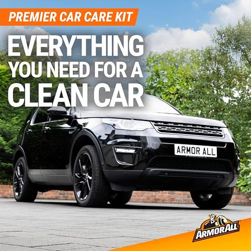 Armor All Premier Car Care Kit, Includes Car Wax & Wash Kit, Glass Cleaner, Car Air Freshener, Tire & Wheel Cleaner (8 Piece Kit)