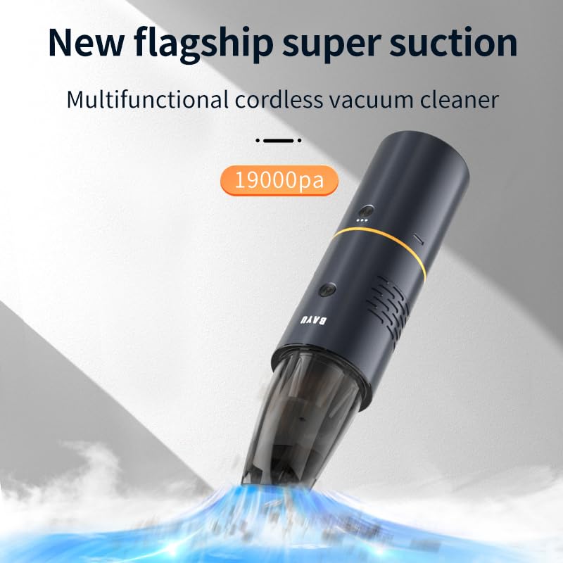 BAYU 19kpa Car Vacuum Cleaner - Award Winning Design, Strong Suction, Wireless Portable, with 19,200 mA Energy