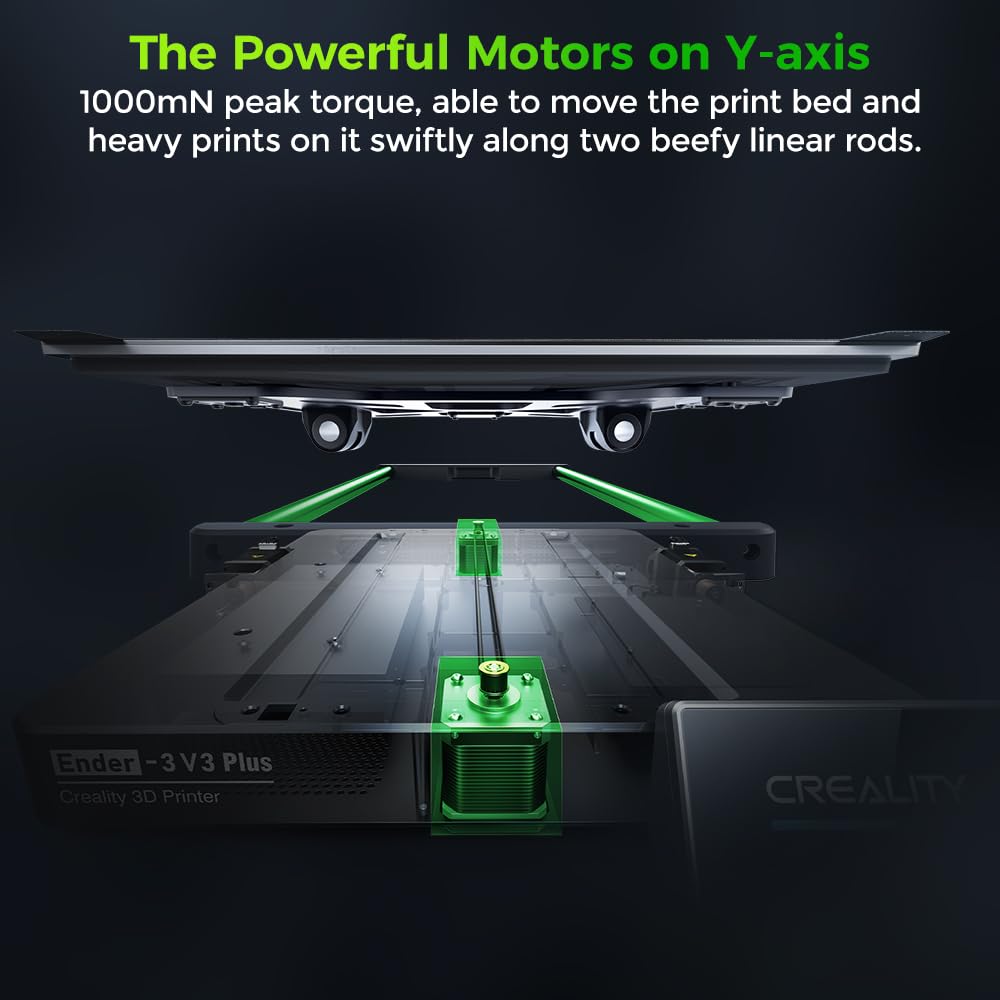 Official Creality Ender 3 V3 Plus 3D Printer, Upgraded with Large Build Volume 11.81 * 11.81 * 12.99 inch 600mm/s Printing Speed Auto Leveling Direct Extruder 300℃ Print Dual Y Motors