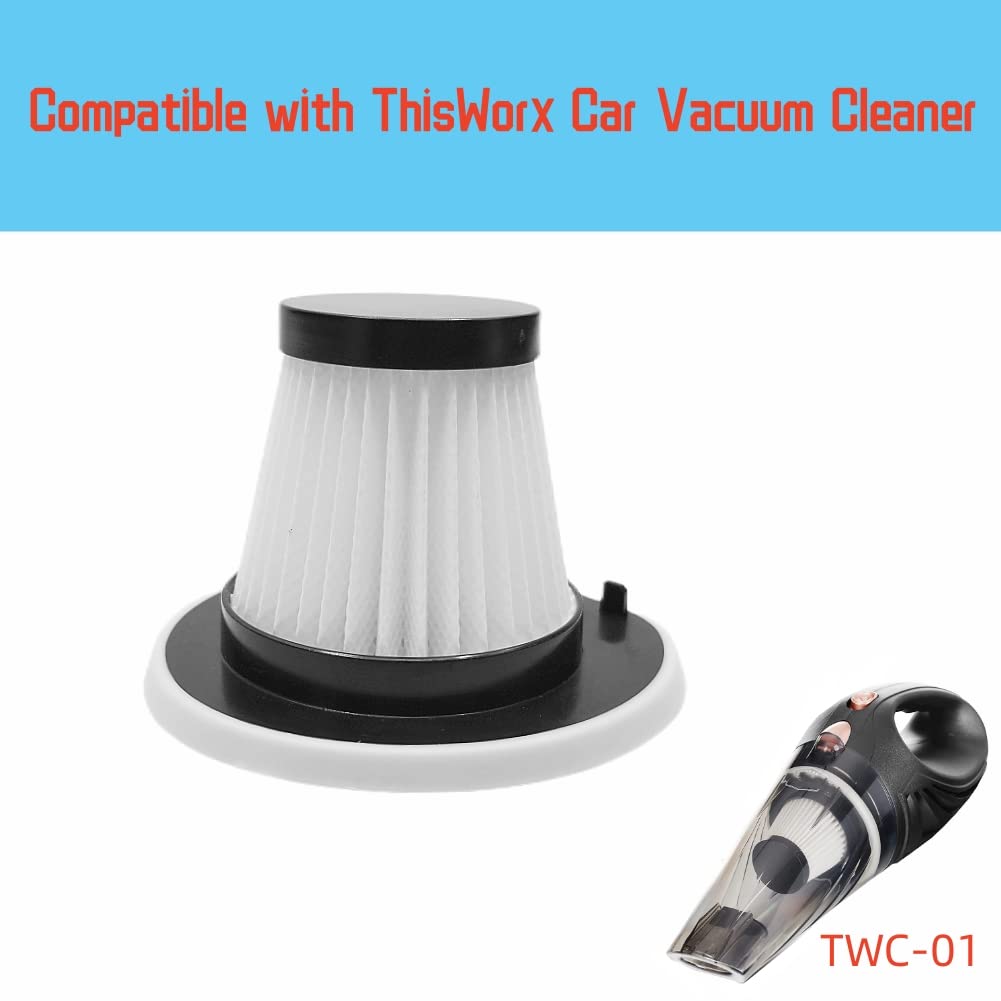2 Pcs Vacuum Cleaner Filters, Replacement Filter Compatible with ThisWorx Car Vacuum