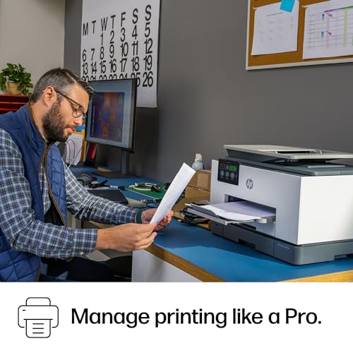 HP OfficeJet Pro 9135e Wireless All-in-One Color Inkjet Printer, Print, scan, copy, fax, ADF, Duplex printing best-for-office, 3 month Instant Ink trial included, AI-enabled (404M0A)