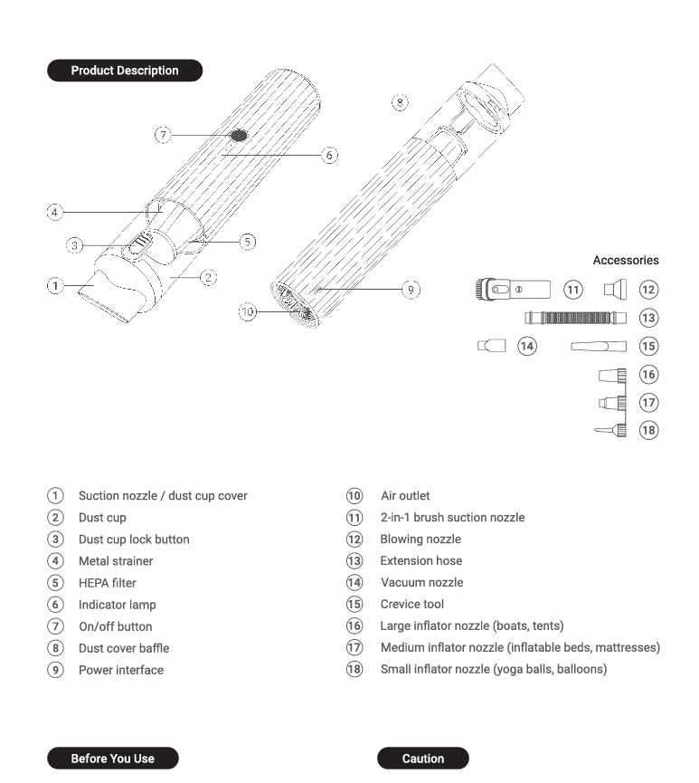 Owleys Portable Car Vacuum Cleaner (Hard Black)