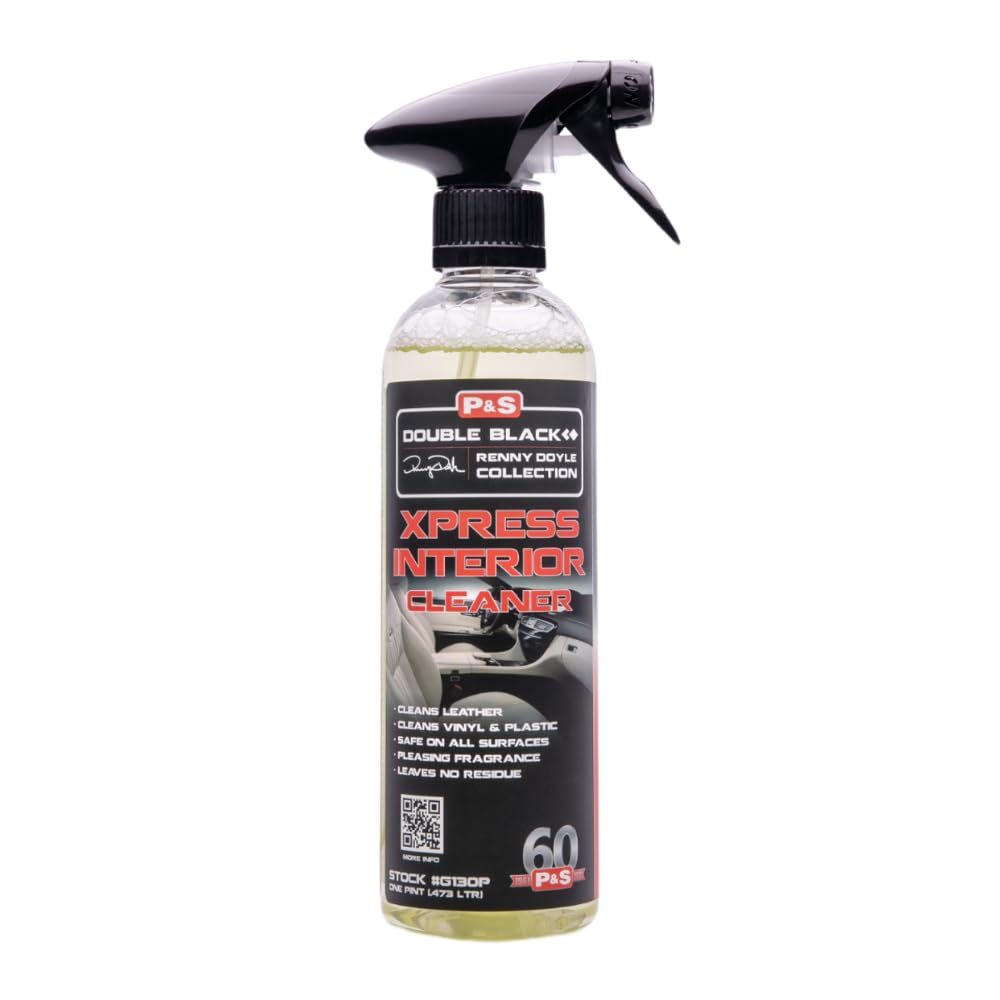 P & S Professional Detail Products Xpress Interior Cleaner – Safe for Leather, Vinyl, Plastic & More, Removes Dirt, Grease & Oil, No Residue, Fresh Scent, No Dilution Needed - 16 oz Spray