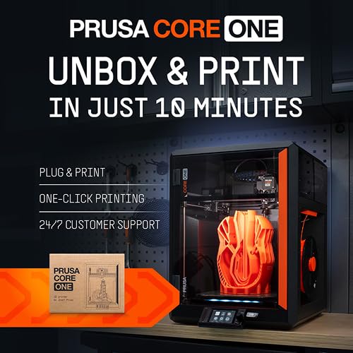 Original Prusa CORE One, Ready-to-use 3D Printer, Assembled and Tested, Removable Print Sheets, 1kg Prusament PLA Spool Included, Print Size 9.8 x 8.6 x 10.6 in
