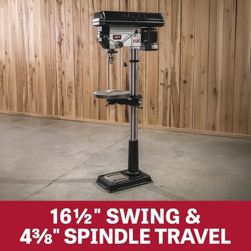 JET 17-Inch Floor Drill Press, 16 Speed, 3/4 HP, 115/230V 1Ph (Model JDP-17MF)