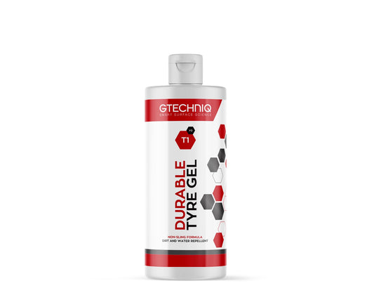 Gtechniq T1 Durable Tyre Gel for Car Tyre Shine, Car Wheel Cleaner Repels Water, Dirt and Grime, Restores Tyre Black Finish, Anti-Sling Formula, 100% Biodegradable, 250ml
