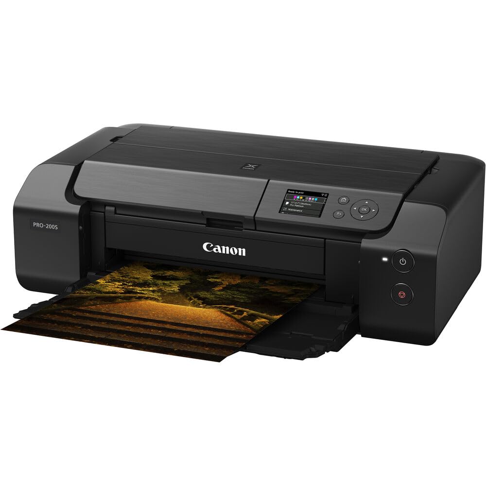 Canon PIXMA PRO-200S Wireless Photo Printer | 13-Inch Borderless Printing | 8-Color Dye Ink for Photographers & Designers (6875C002) + Cleaning Kit + Printer Cable + Ethernet Cable