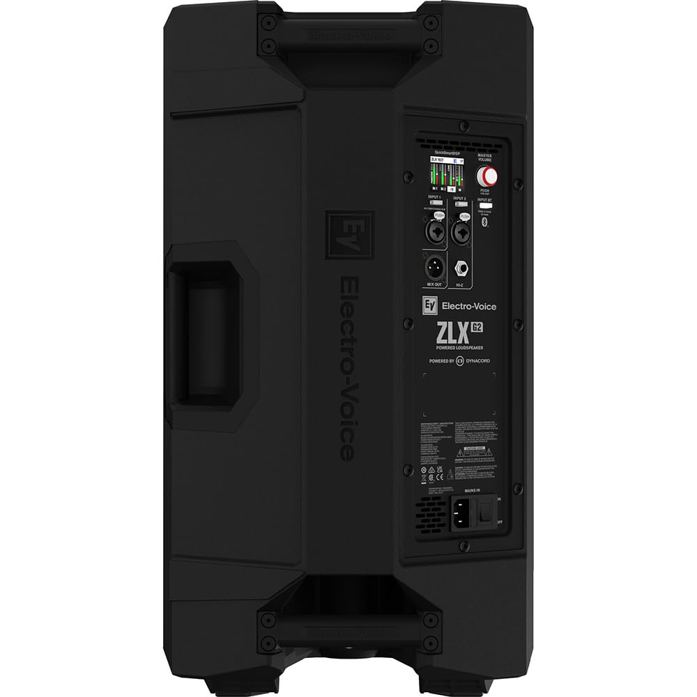 Electro-Voice ZLX-12P-G2 12" 2-Way 1000W Bluetooth-Enabled Powered Loudspeaker (Pair) Bundle with Auray SS-47S-PB Steel Speaker Stands with Carrying Case and 2X XLR Cable