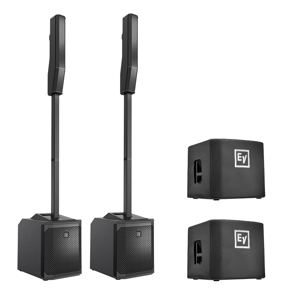 Electro-Voice Evolve 30M Compact Column Loudspeaker System (Pair) with 2X EVOLVE30M-SUBCVR Soft Cover Bundle