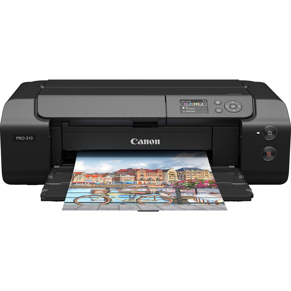 Canon imagePROGRAF PRO-310 Wireless Inkjet Printer | 13" Borderless Photo Printing | Lucia PRO II Pigment Ink | for Fine Art & Photography (6858C002) + Cleaning Kit + Printer Cable + Ethernet Cable