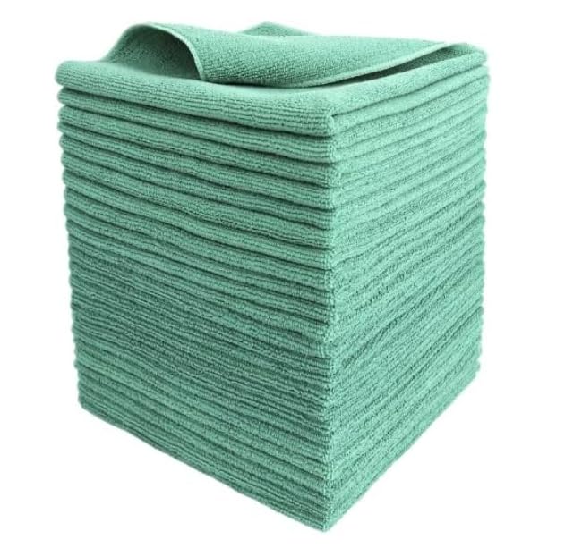 Tricol Clean Professional Extra-Thick Microfiber Cleaning Cloth 240 Pack Green (300 GSM, 16in x 16in)