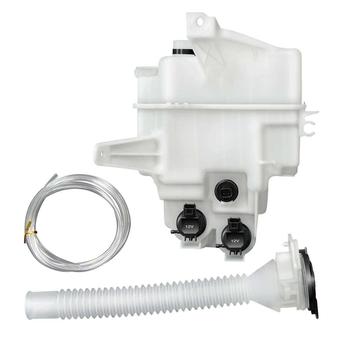 DNA Motoring OEM-WT-TO1288166 Factory Style Windshield Washer Fluid Reservoir Assembly Compatible with 2006-2008 Rav4 w/Fluid Level Sensor & Dual Pumps