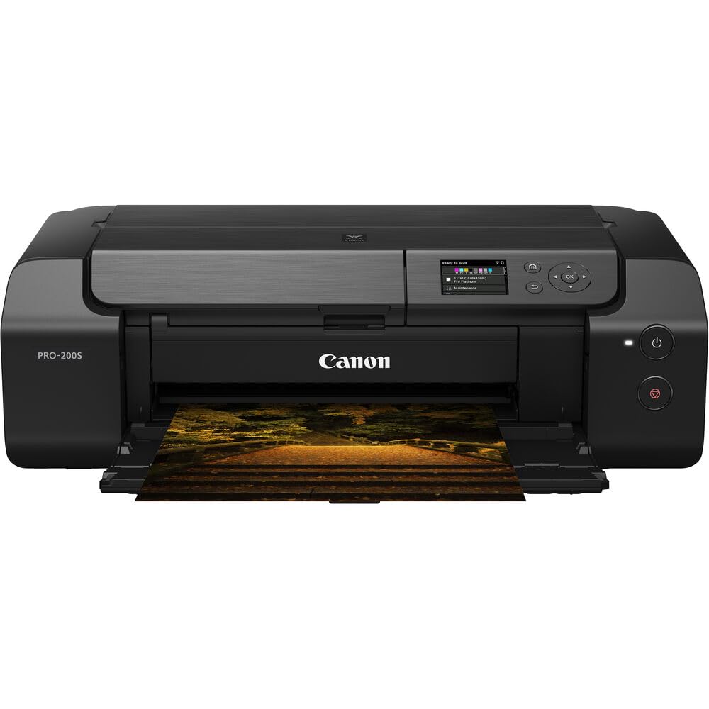 Canon PIXMA PRO-200S Wireless Photo Printer | 13-Inch Borderless Printing | 8-Color Dye Ink for Photographers & Designers (6875C002) + Cleaning Kit + Printer Cable + Ethernet Cable