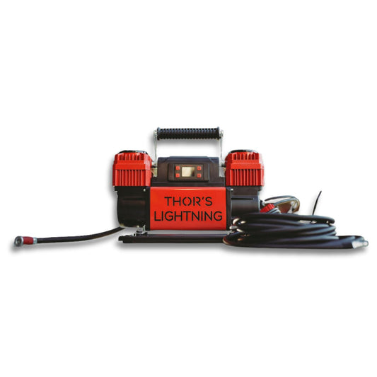 Thor's Lightning Air Systems Portable Automatic Air Compressor, 12V Battery Powered, 10.6 CFM with Digital Screen and Pre-Set Pressure (PSI) Technology