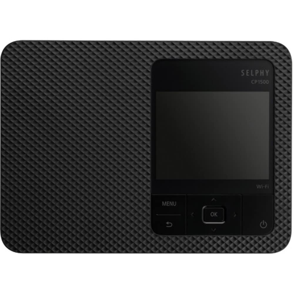 Canon SELPHY CP1500 Compact Photo Printer | Black with 2 x KP-108IN Color Ink and Paper Set (3 Items)