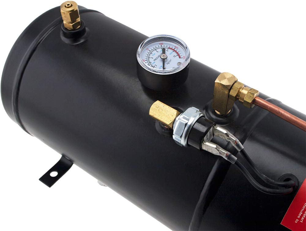 Vixen Horns 1 Gallon (3 Liter) Train/Air Horn Tank with 150 PSI Compressor Onboard System/Kit 12V VXO8210