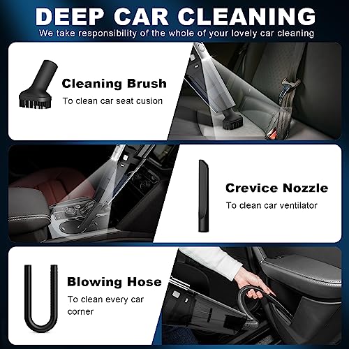 DRECELL Car Vacuum, Portable Vacuum Cleaner with Powerful 7000PA Suction, DC 12V Power 16.4Ft Cord Vacuum Cleaner, LED Light, 0.33L Capacity, Car Accessories for Men/Women