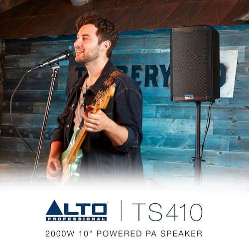 ALTO TS410 2000W 10" Powered PA Speaker with 3 Channel Mixer, Bluetooth Streaming, Wireless Loudspeaker Linking, DSP App