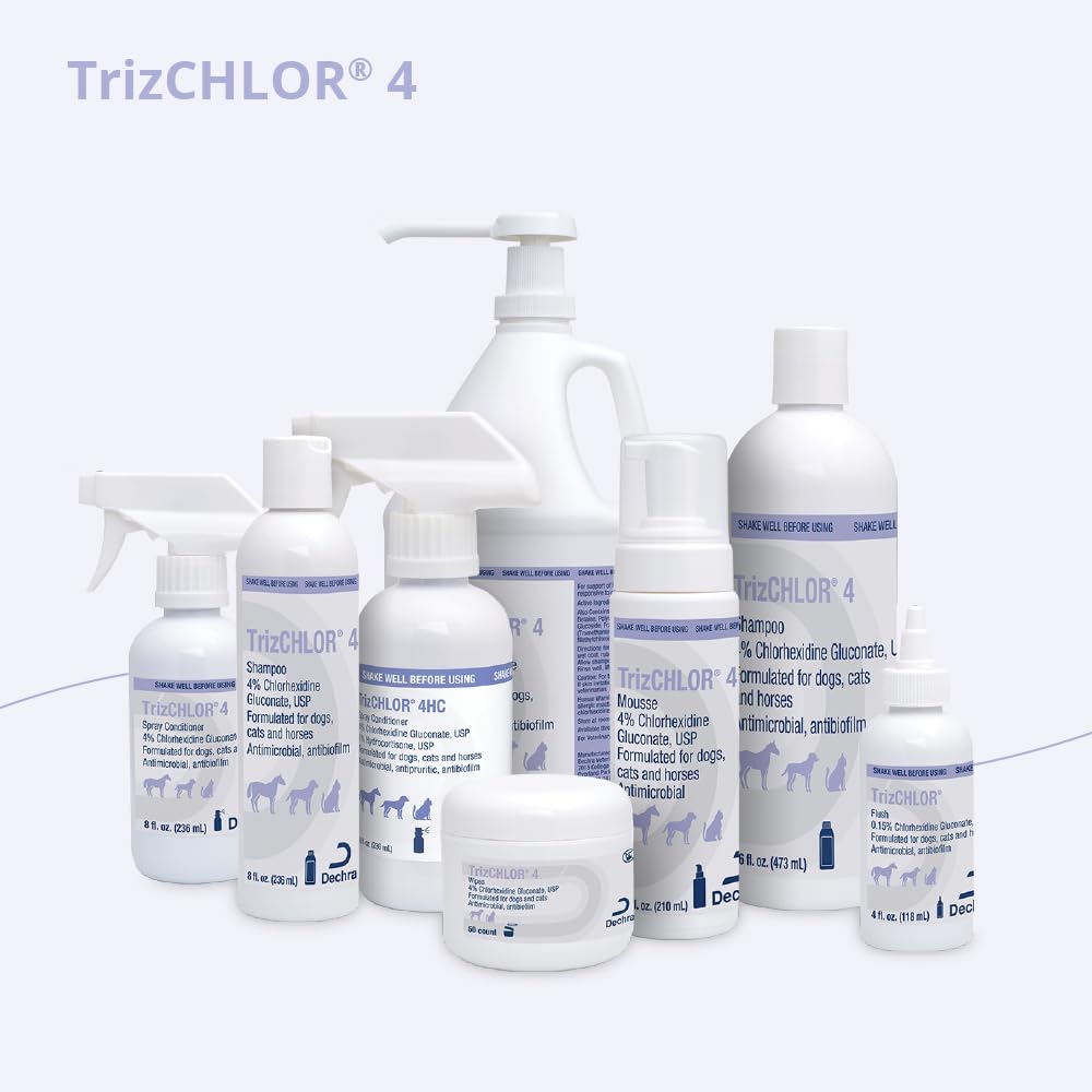 TrizCHLOR 4 Shampoo for Dogs, Cats and Horses, 16 Ounce