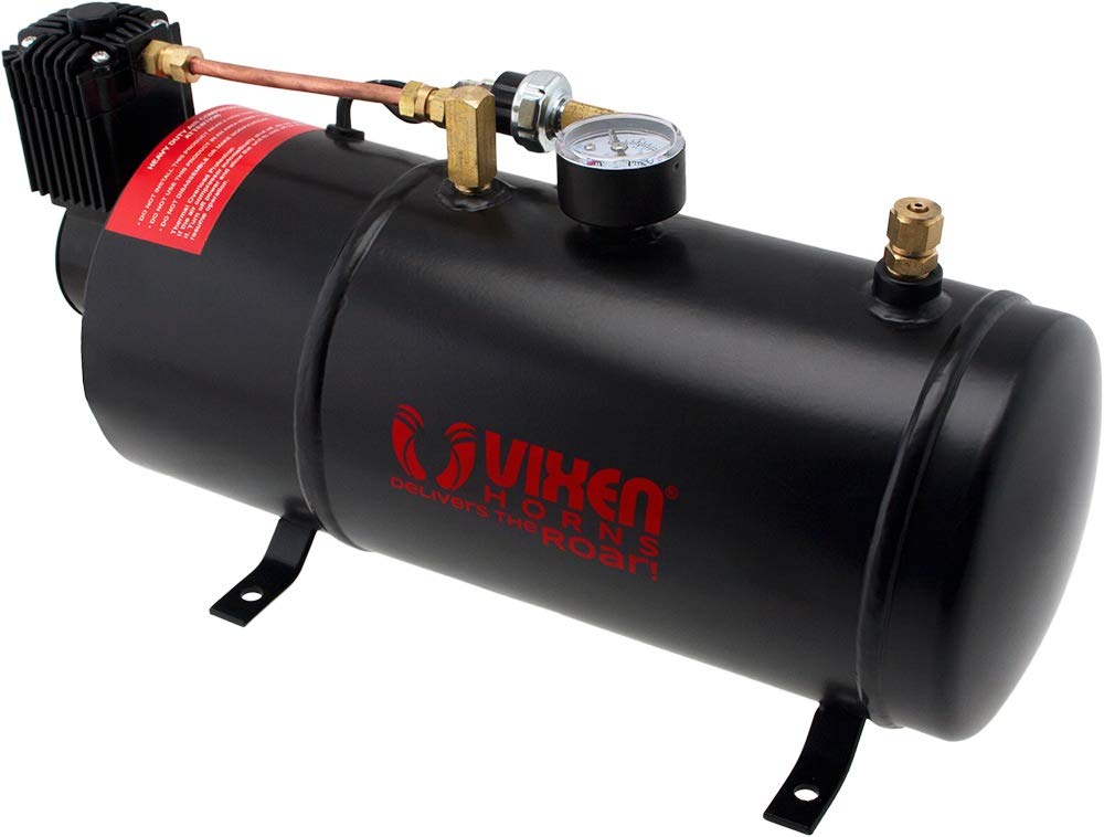Vixen Horns 1 Gallon (3 Liter) Train/Air Horn Tank with 150 PSI Compressor Onboard System/Kit 12V VXO8210