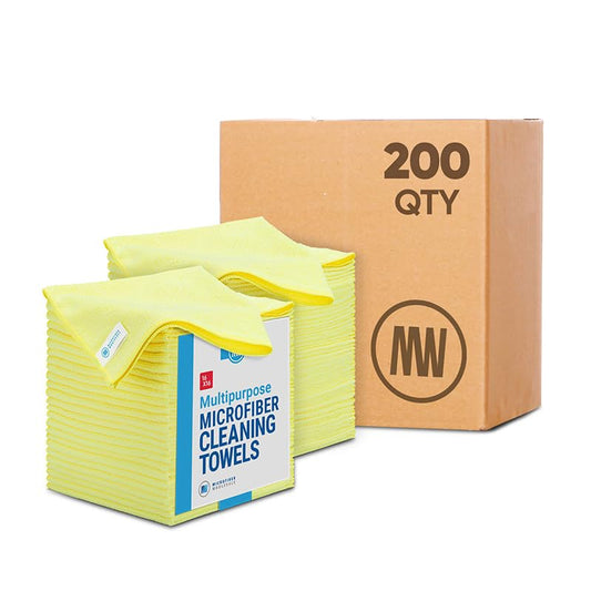 Microfiber Wholesale 16" x 16" All Purpose Towels - 50 Pack (Yellow, 200 Pack)