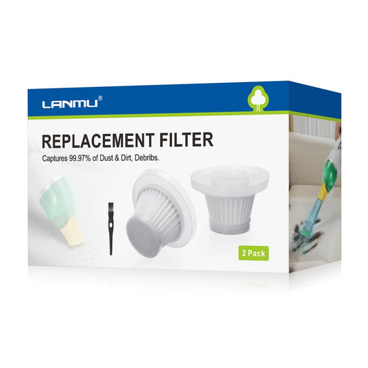 LANMU 2 Pack Replacement Filter Compatible with Duck Vac Compact Cordless Vacuum Cleaner AS Seen On TV, Washable & Reusable Vacuum Cleaner Hepa Filter Replacement Parts
