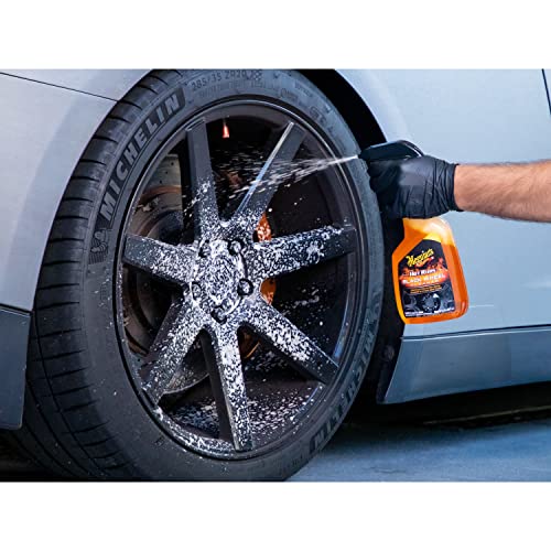 Meguiar's Hot Rims Black Wheel Cleaner, Deep Foaming Gel Specially Formulated to Effectively Clean Matte, Gloss, Satin, and Chrome Black Wheels, 24 Oz Spray Bottle