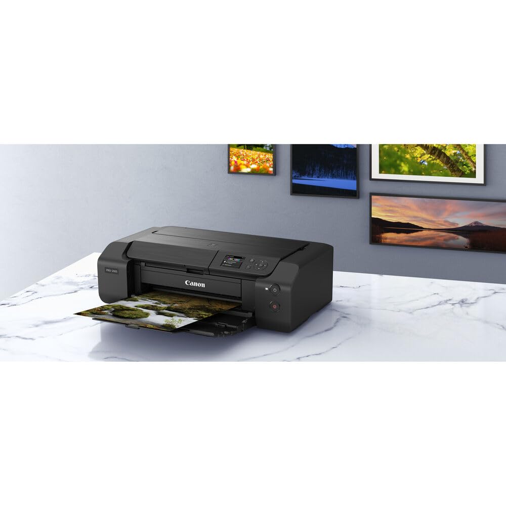 Canon PIXMA PRO-200S Wireless Photo Printer | 13-Inch Borderless Printing | 8-Color Dye Ink for Photographers & Designers (6875C002) + Cleaning Kit + Printer Cable + Ethernet Cable