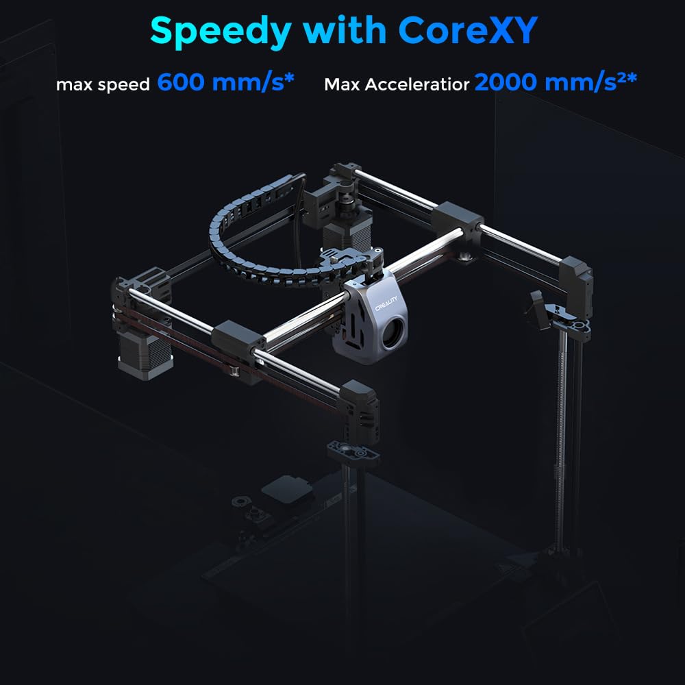 Creality K1 SE 3D Printer, with 600 mm/s Printing Speed CoreXY Auto Leveling and Z-Offset, 300℃ Dual-Gear Direct Extruder Full Metal Die Cast Upgraded K1, Printing Size 8.66x8.66x9.84 inch