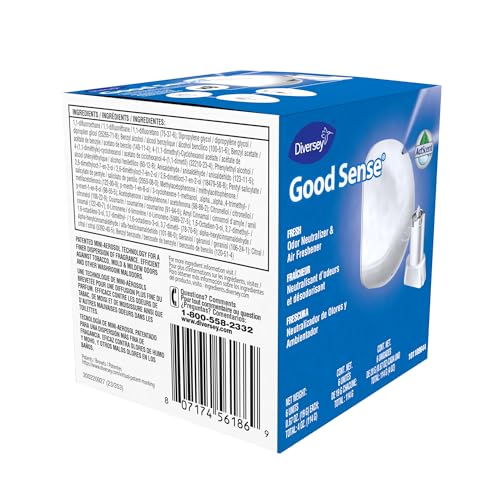 Diversey 101109644 Good Sense Odor Neutralizer & Air Freshener, Commercial Automatic Spray System, Fresh Scent, Refill Cartridge, 0.67-Ounce, 12-Count (2 Boxes of 6)