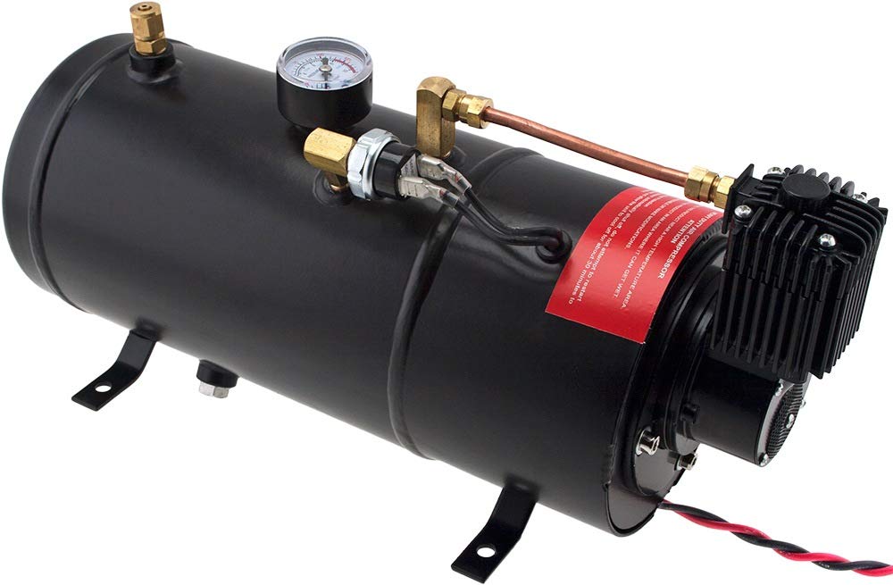 Vixen Horns 1 Gallon (3 Liter) Train/Air Horn Tank with 150 PSI Compressor Onboard System/Kit 12V VXO8210