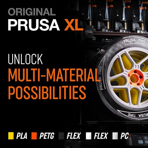Original Prusa XL Assembled 2-toolhead 3D Printer, Large-Scale CoreXY 3D Printer, Assembled and Tested, Build Volume of 14.17×14.17×14.17 in, 2 Independent toolheads, Multi-Material Experience