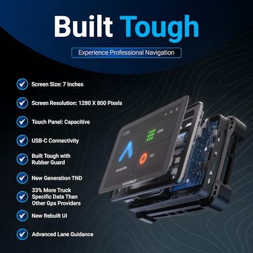 Rand McNally RANDTAB7 7-inch GPS Truck Navigator with Industry's Best Custom Trucking Routes, Rand Navigation 2.0 with 2025 Maps
