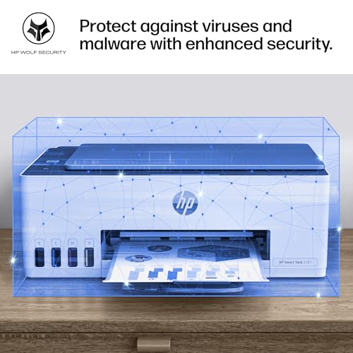 HP Smart Tank 5101 Wireless All-in-One Ink Tank Printer, Scanner, Copier with 2 years of ink and 100 sheets of photo paper included, Best-for-home, Refillable, AI-enabled (1F3Y0A)