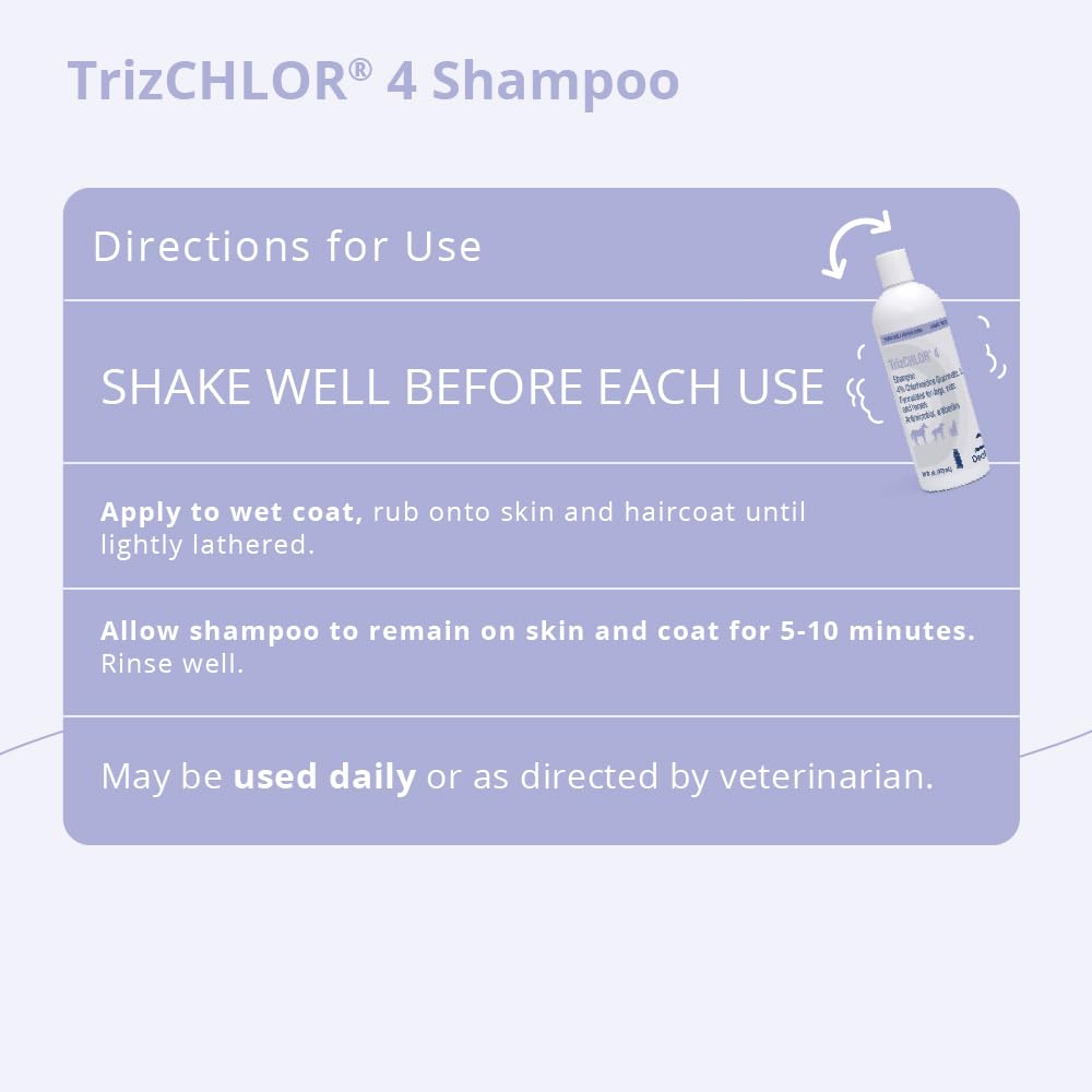 TrizCHLOR 4 Shampoo for Dogs, Cats and Horses, 16 Ounce