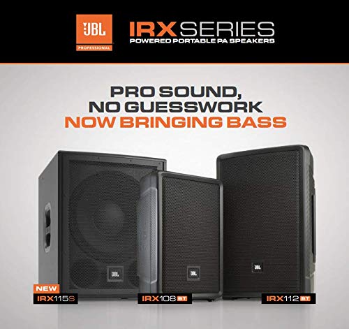 JBL Professional IRX108BT Powered PA Speaker, Portable Loudspeaker with Bluetooth, 8 Inch Woofer, 1300 Watt, Mobile DJ, Musicians, Small Venues, Ceremonies and Sports Events, Black