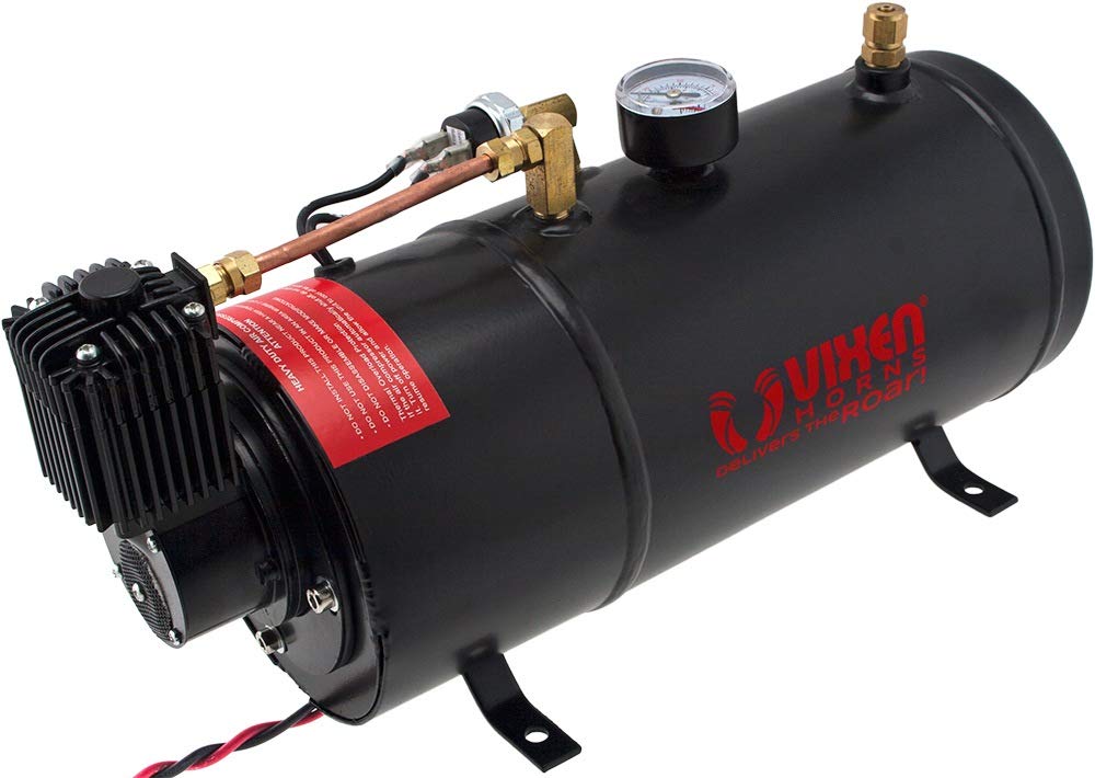 Vixen Horns 1 Gallon (3 Liter) Train/Air Horn Tank with 150 PSI Compressor Onboard System/Kit 12V VXO8210