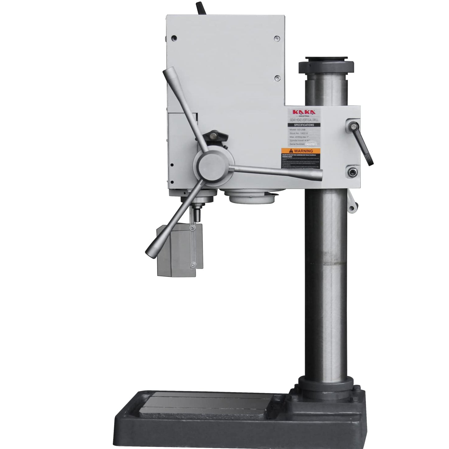 KAKA INDUSTRIAL Variable Speed Bench Drill Press,GD-25B 0.9kW 220V 3-Phase, 8-Speed (130-3200 RPM), Cast Iron Benchtop, 25mm Max Drilling, MT3 Taper