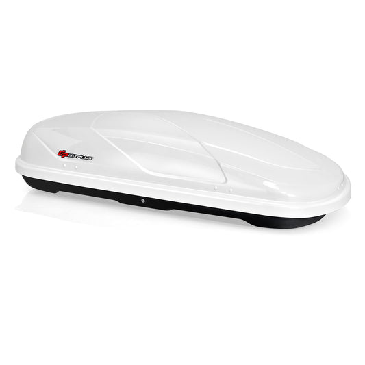 Goplus Rooftop Cargo Carrier Hard Shell, 14 Cubic Feet Waterproof Car Roof Cargo Carrier w/Dual Side Opening, Security Key, 165LBS Capacity, for 17” to 22.8” Wide Crossbar Rack, Vehicle Cargo Box