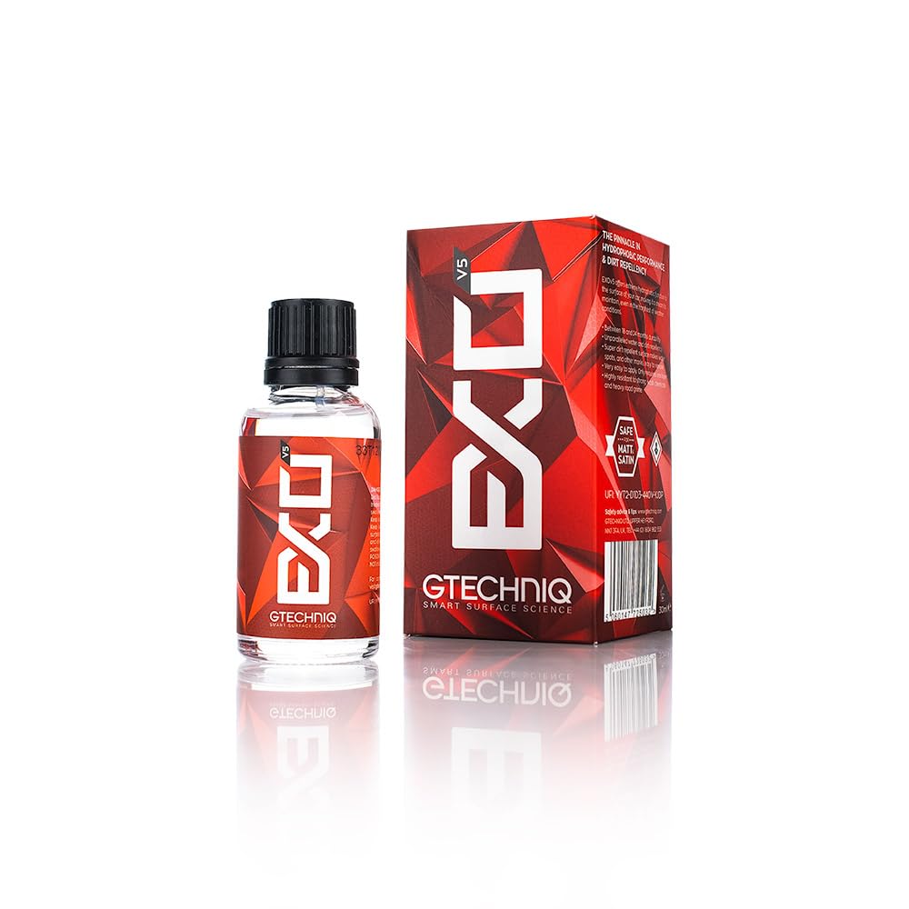 The Rag Company Gtechniq - EXOv5 & Crystal Serum Light Bundle - 30ml - Ceramic Coating Paint Protection Add Gloss, Resist Swirls, Repel Dirt & Contaminants - Ultra-Durable High Gloss