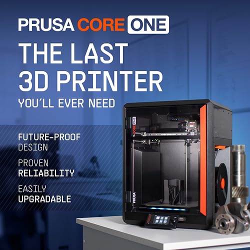 Original Prusa CORE One, Ready-to-use 3D Printer, Assembled and Tested, Removable Print Sheets, 1kg Prusament PLA Spool Included, Print Size 9.8 x 8.6 x 10.6 in