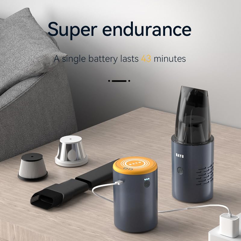 BAYU 19kpa Car Vacuum Cleaner - Award Winning Design, Strong Suction, Wireless Portable, with 19,200 mA Energy