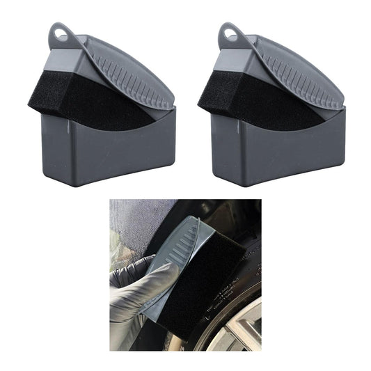 Augeny 2PCS Tire Dressing Applicator, Reusable Car Tire Shine Sponge Pad With Lid, Durable Foam Auto Wheel Detailing for Vehicle Waxing Polishing Cleaning (Gray)
