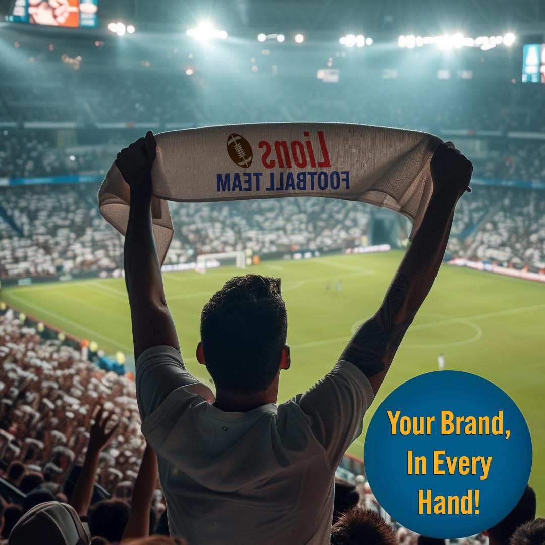USMG Custom Full Color Microfiber Rally Towel 11x18 – Personalized Sports Spirit Towel for Events, Teams & Promotions (White, Qty 500)