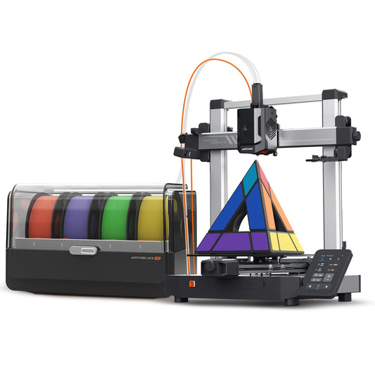 Anycubic Kobra 3 V2 Combo 3D Printer, Smart Multicolor Printing Up to 600mm/s Print Speed, Active Filament Drying Enhanced Auto-Leveling for Higher Success Rates, 10.0'' x 10.0'' x 10.2''