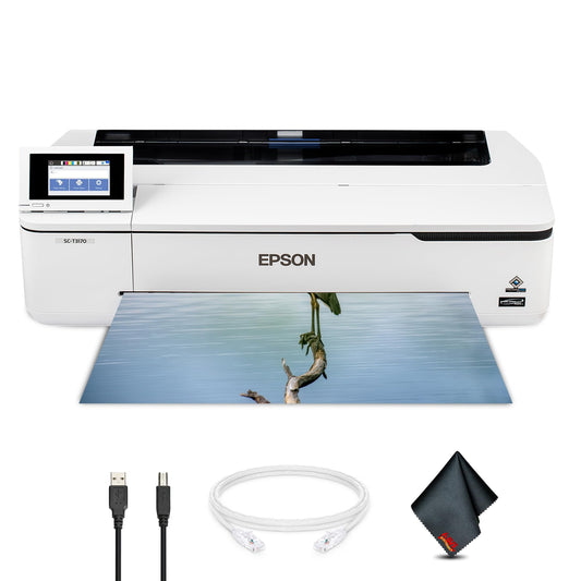 EPSON SureColor P900 17-inch Photo Printer (C11CH37201) Bundle with Ethernet Cable, USB Cable, Fiber Cloth