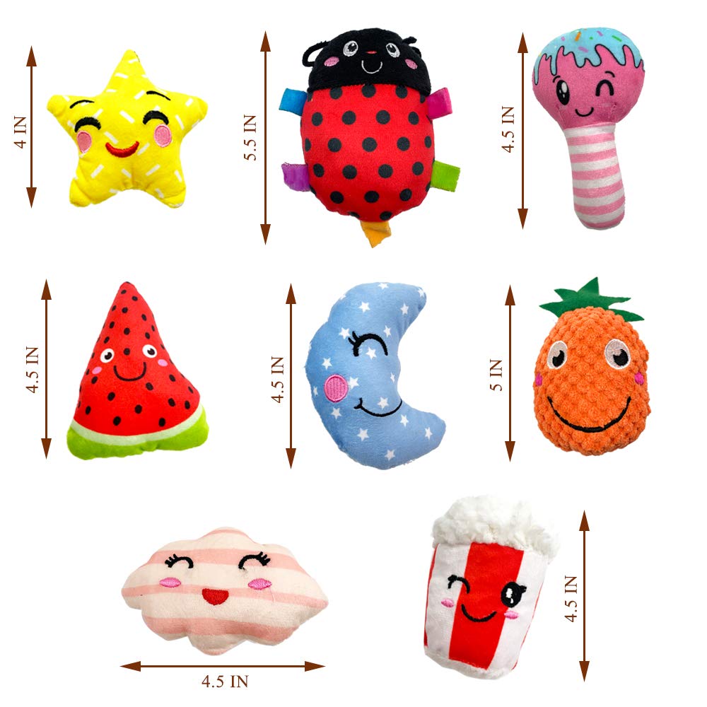 Jalousie 18 Pack Dog Squeaky Toys Cute Stuffed Pet Plush Puppy Chew for Small Medium Pets - Bulk